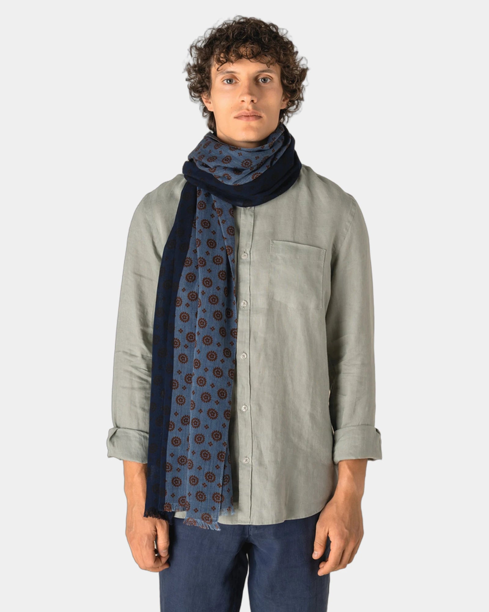 Schal mit Blumenmuster Baumwolle zum Personalisieren - 1
